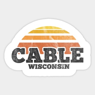 Cable Wisconsin Vintage Sticker